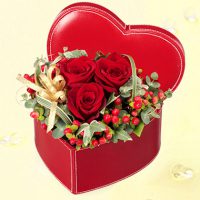 赤バラのハートボックスアレンジメント【4,000円+税】511265 赤バラのハートボックスアレンジメント【4,000円+税】511265