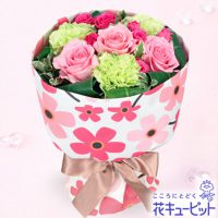 ピンクバラの花キューピットブーケ（フラワー）【3,000円+税】511770