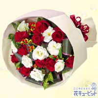 赤バラとトルコキキョウのブーケ【10,000円＋税】511920